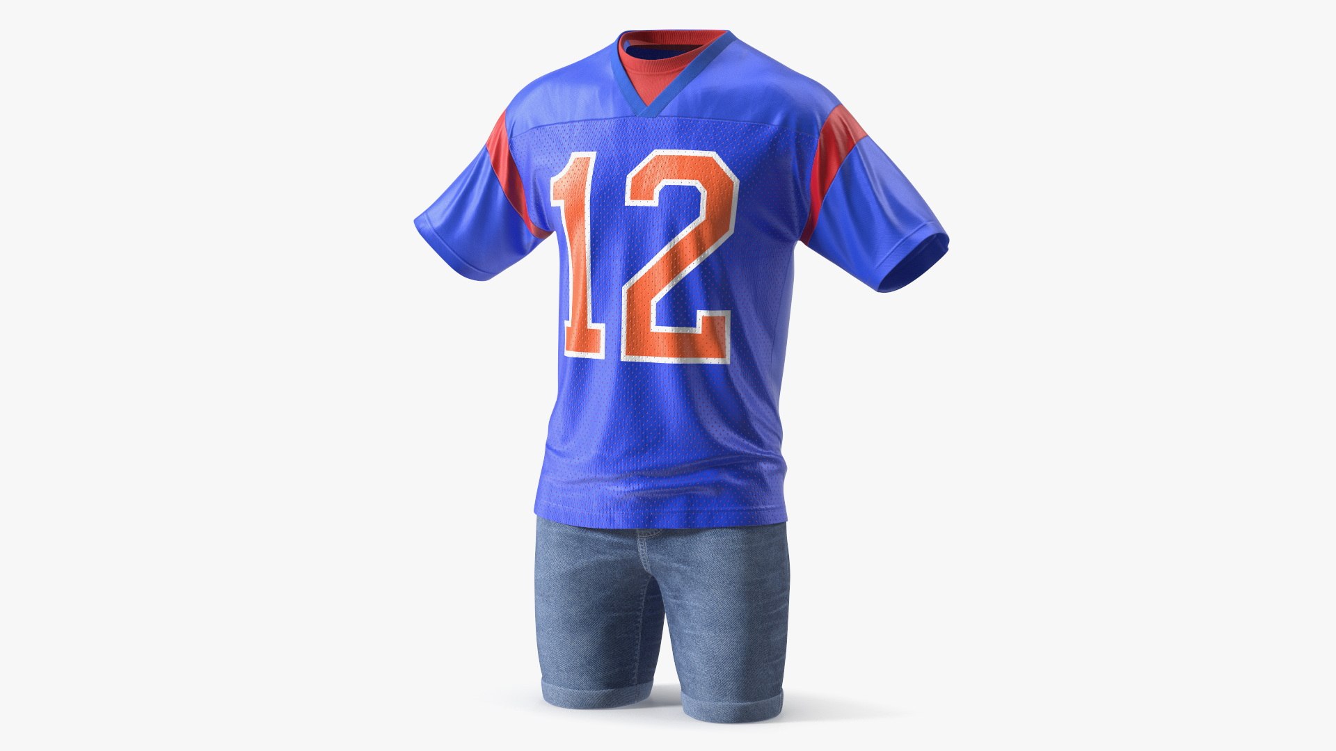 Rugby Fan Outfit with Shorts and Jersey 3D model preview
