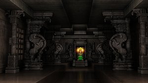 3D kanchi kamakshi temple interior