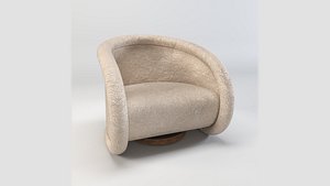 Modern Moucle Swivel Armchair 3d model 3D