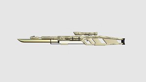 3D SciFi Sniper Gunblade A10 Desert Camouflage - Fiction Weaponry model