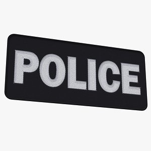 police shield patch embroidered 3D model
