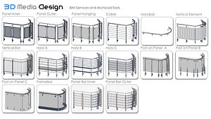 3D model archicad railing