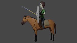 Light Cavalry Character Lowpoly 3D model