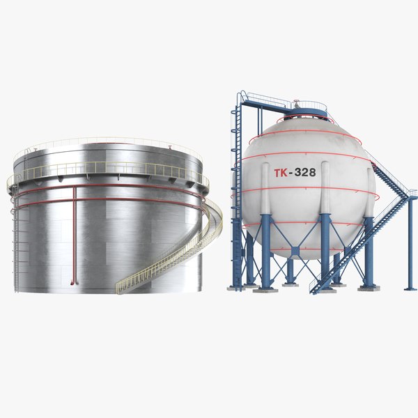 Two Oil Tanks Collection 3D model