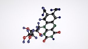 3D model vitamin b2-molecular