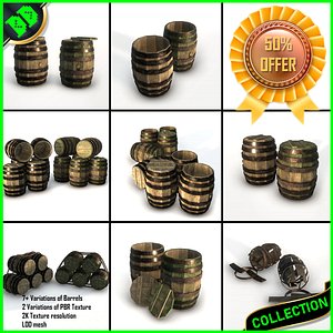 3D barrel industrial container
