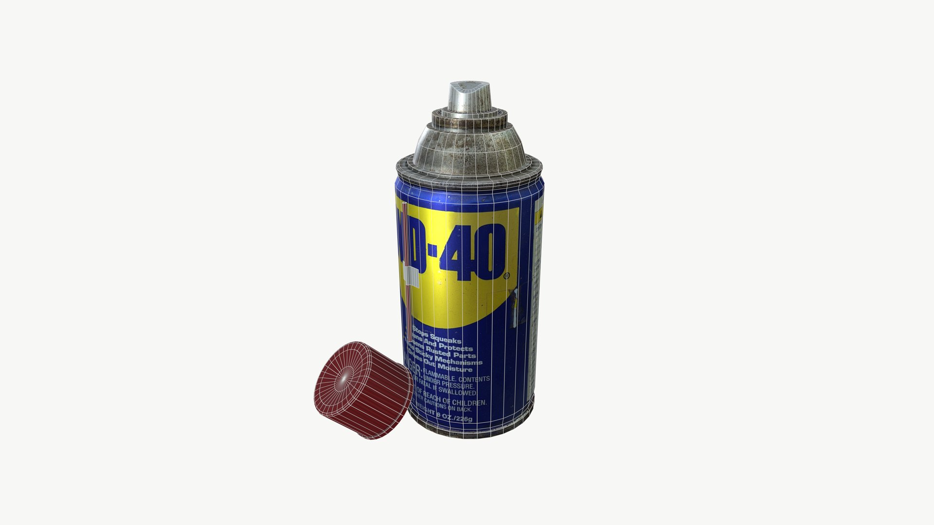 3D WD40 Spray https://p.turbosquid.com/ts-thumb/oB/Ldv3yG/wL/wireframe_001/png/1738240034/1920x1080/fit_q87/5bfab8e8b570b5756073c7fc0078fd3fe892df40/wireframe_001.jpg