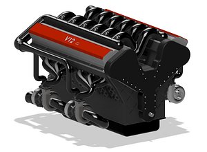 3D V12 Quad Turbocharged Diesel Engine
