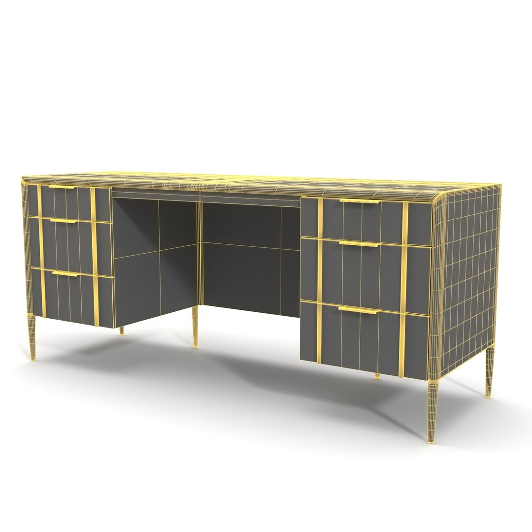 3D Quincy Executive Desk PBR TurboSquid 2213666