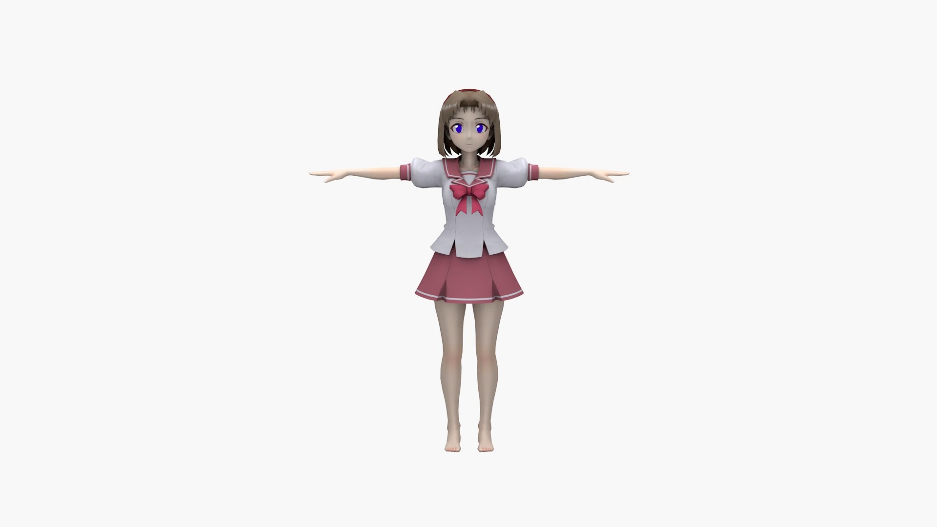 Download Anime School Girl Blender 30 Full Process videos And 3D model