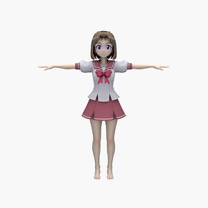 Anime Schoolgirl 3D model