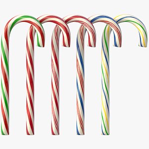 realistic candy cane color 3D model