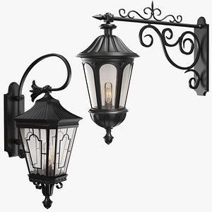 Two Black Wall Street Lights