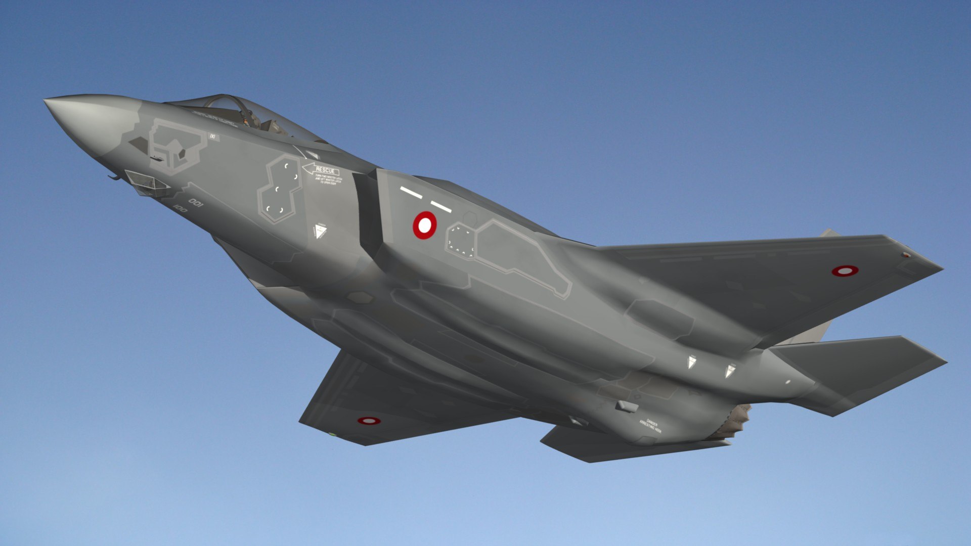 3D F35A Danish Air Force https://p.turbosquid.com/ts-thumb/oB/jM7pHa/w1/f35denpr2/jpg/1634244188/1920x1080/fit_q87/9d0c7bfac2d149c8dbeb7999ae8f7e7a6fe4eec7/f35denpr2.jpg