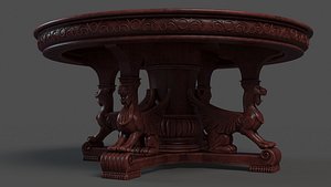 3D model classic antique table griffins