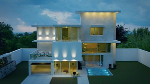 Photo-Realistic Modern House or Modern Villa
