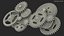 gear mechanism bronze 3D model