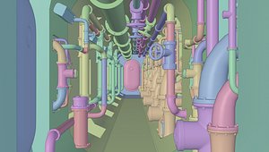 plumbing pipes and submarine corrido