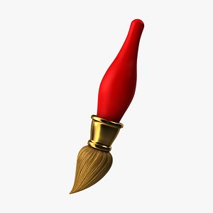 Artist Paint Brush Cartoon Red