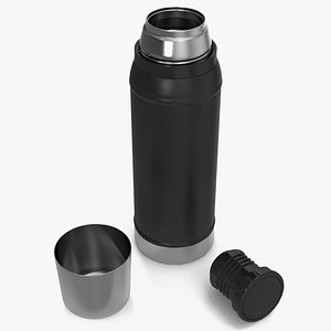 3D model Stanley Classic Flask Black Open