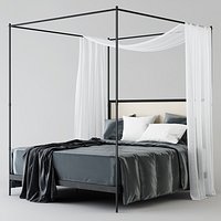 RH 19TH C FRENCH IRON CANOPY BED