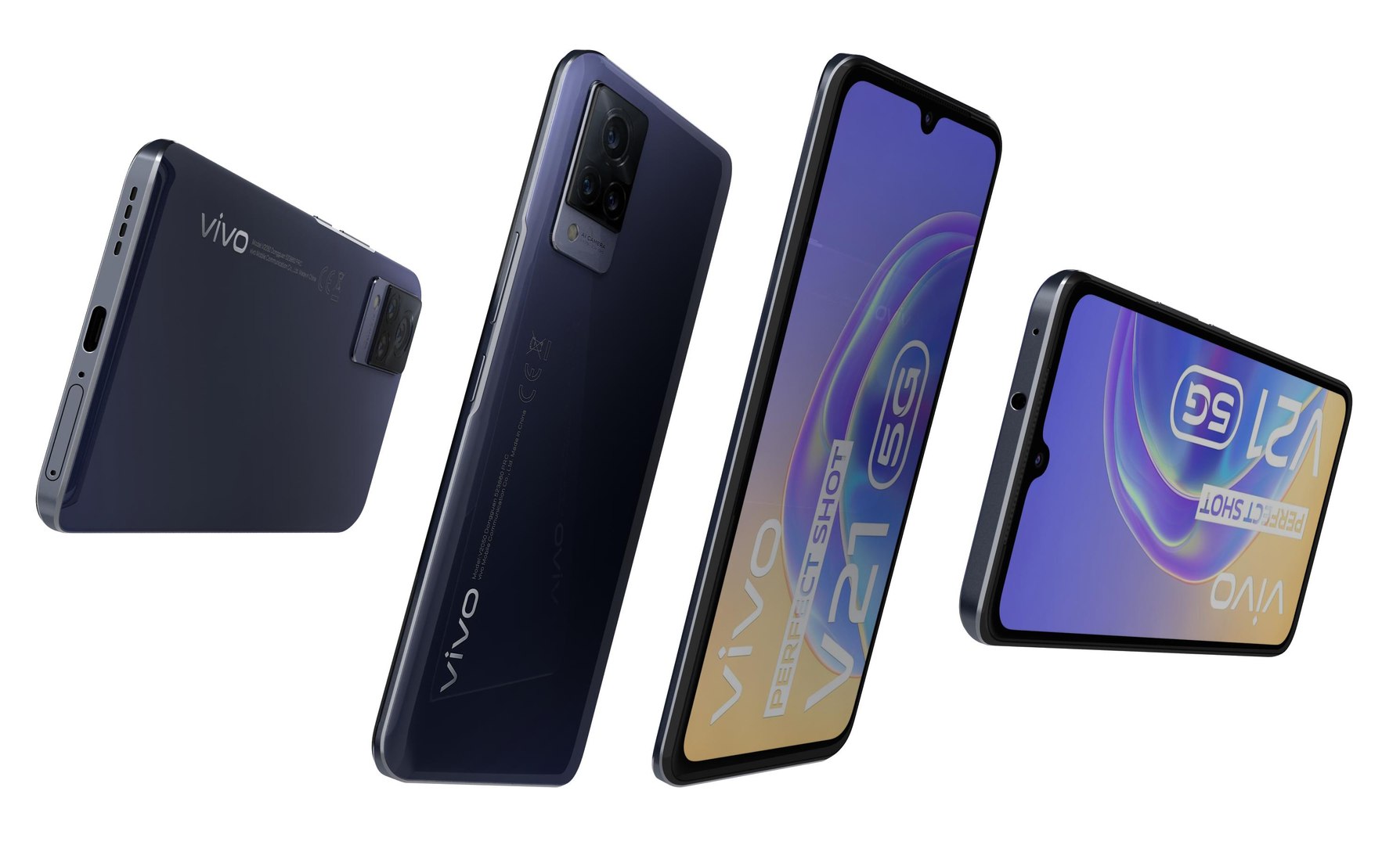 Vivo V21e 5G Blue And Purple 3D model - TurboSquid 1845053