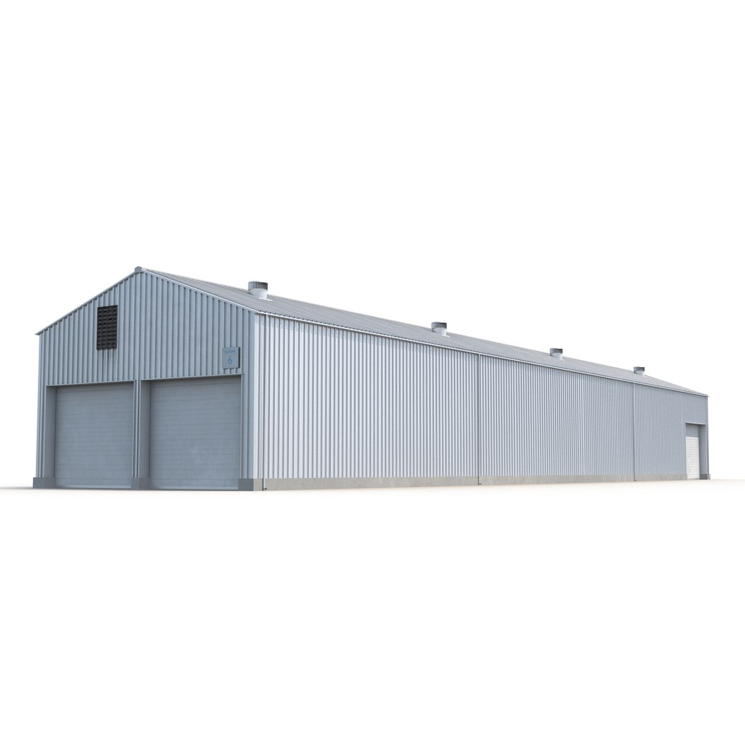 Warehouse Building 2 3D Model 3D model preview