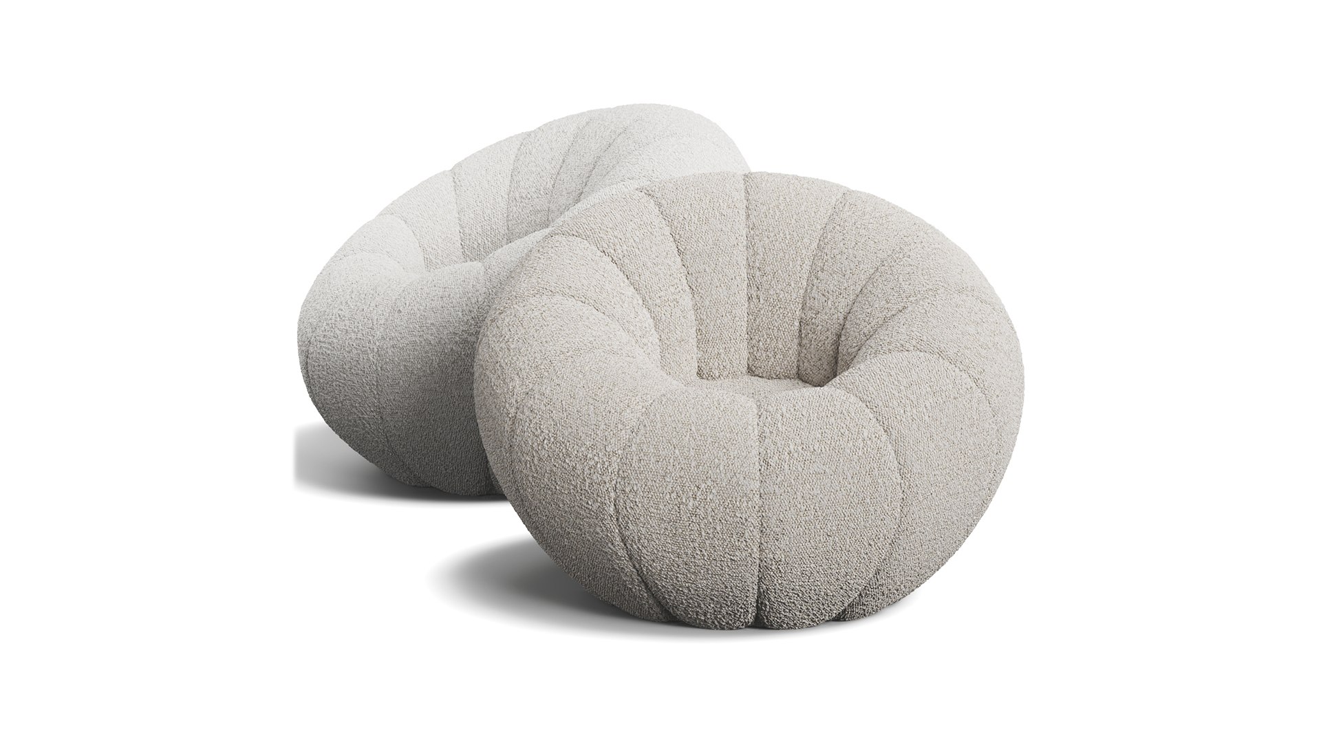 3D Pumpkin Paradise Mello Boucle Swivel Lounge Chair - TurboSquid 2208807