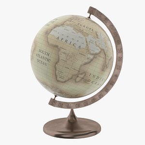 3D old desk globe
