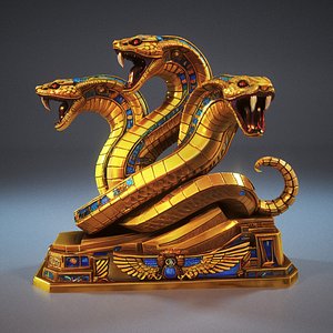 3D Snake r  ancient egyptian sculptures model
