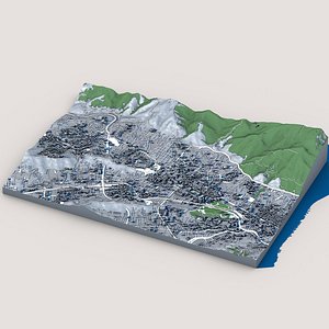 3D Caracas Cityscape Venezuela 3D Model Venezuelan Capital Skyline Avila Mountain  Modern Architec model