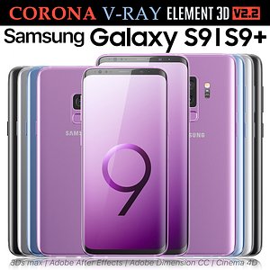 3D samsung galaxy s9 colors