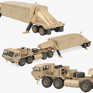 Hemtt M983 Tractor Truck with AN TPY2 X-Band Radar Defense 3D model