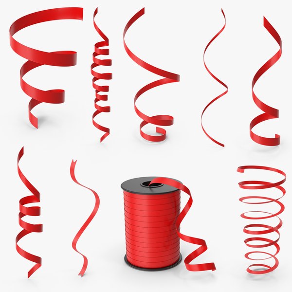 Curly Ribbons Collection 3D model