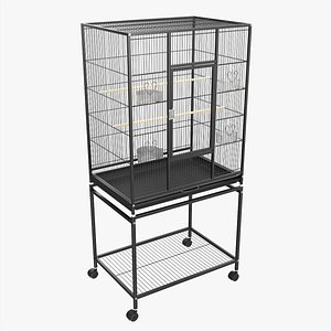 3D model Bird cage large with stand on wheels