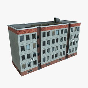 Panelbuilding - Plattenbau DDR - Russia Lowpoly Gameready for Engines