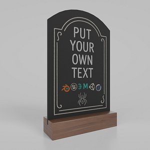 Customizable Countertop Arched-Top Chalkboard with Standard Stand
