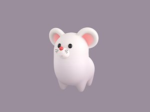 White Rat Character 3D model