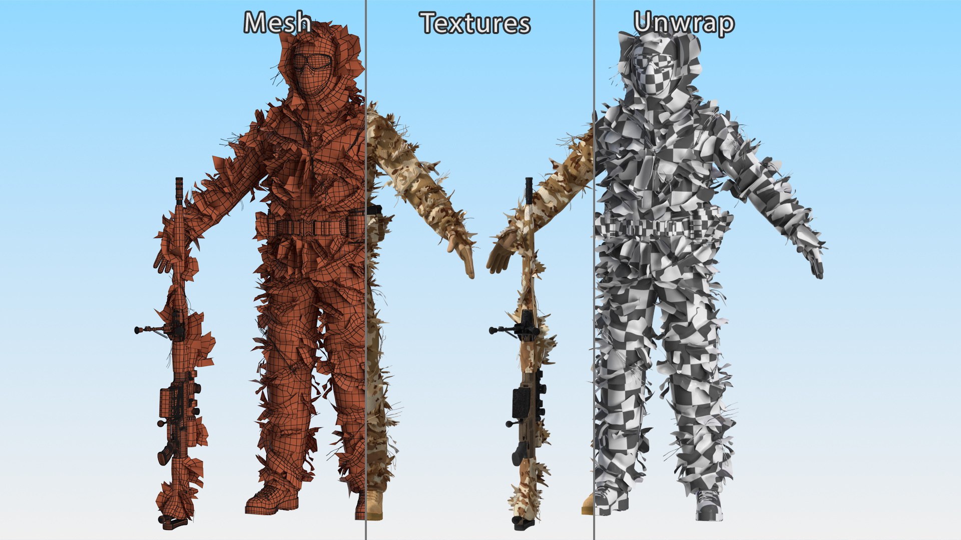3D Sniper with Barrett 98 Bravo T-pose model https://p.turbosquid.com/ts-thumb/oC/ydAvNF/Yv/sniperwithbarrett98bravotpose3dsmodel019/jpg/1668727160/1920x1080/fit_q87/2baea60f52070c00e48da20dbb177788dd645314/sniperwithbarrett98bravotpose3dsmodel019.jpg