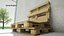 Stack of Wooden Beams Chipboards and Pallets PBR 6