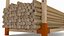 Stack of Wooden Beams Chipboards and Pallets PBR 6