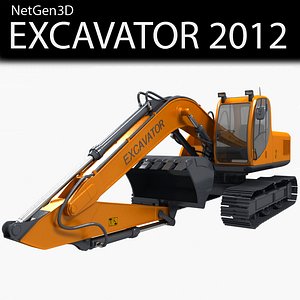 excavator 2012 3d 3ds