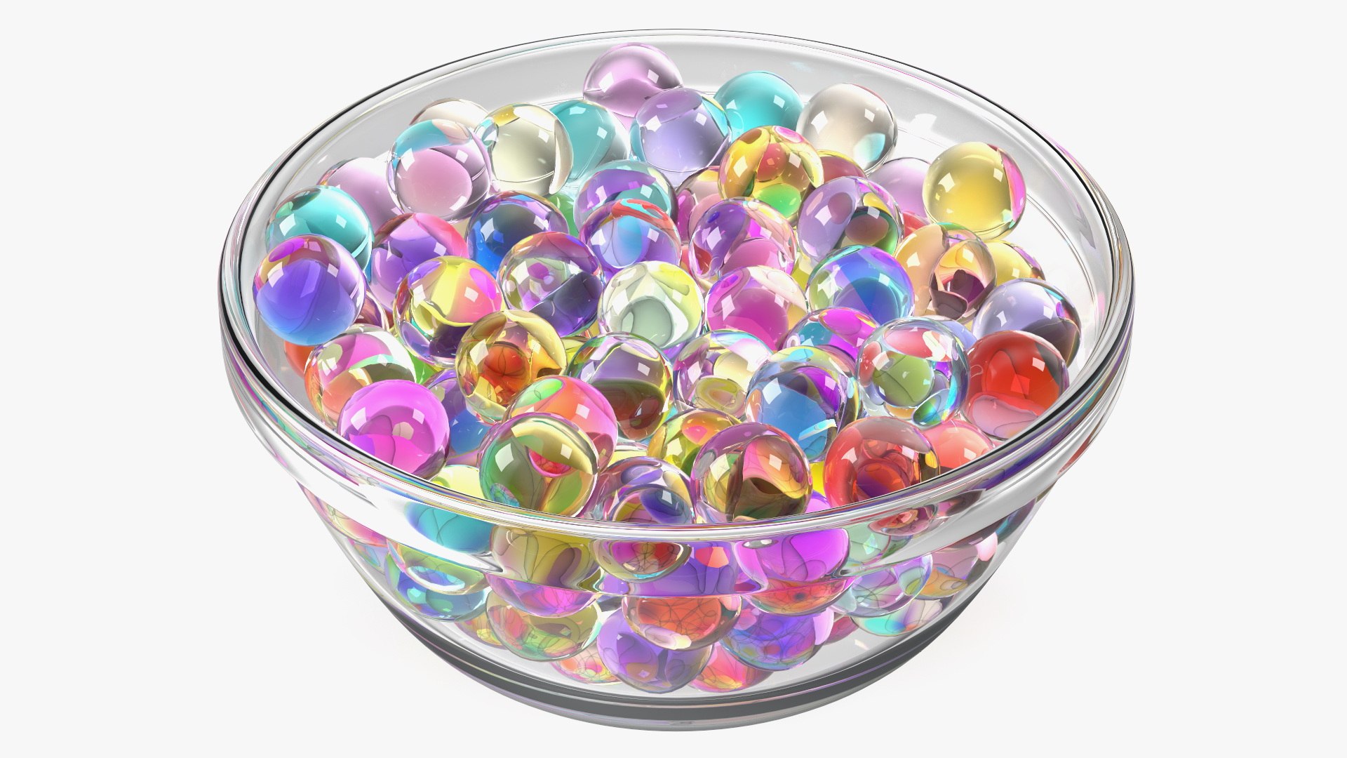Bowl with Water Gel Beads 3D model preview