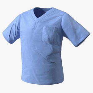 Surgeon Blue Scrubs Shirt 3D model