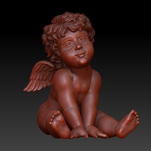 3d angel cherub sitting