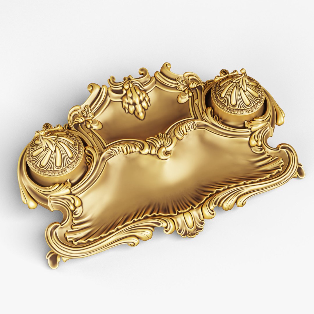 3D Antique Inkwell Ink - TurboSquid 1676281
