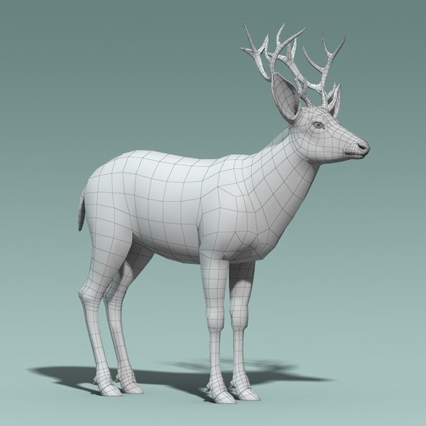 3d mule deer stag rigged model