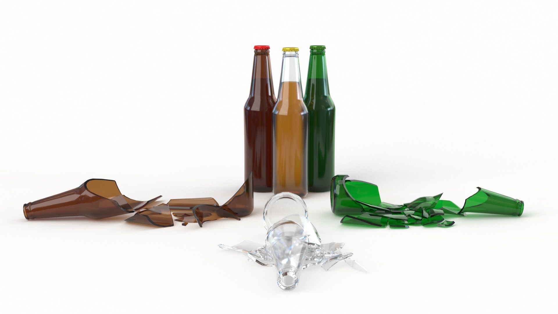 Broken Bottles 3D - TurboSquid 2147467