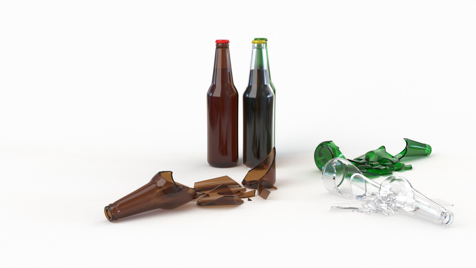 Broken Bottles 3D - TurboSquid 2147467