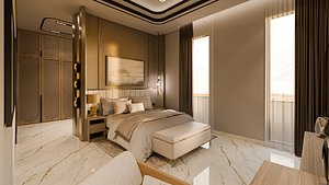 MasterBedroom Contemporer Blender-Fbx-Obj 3D model